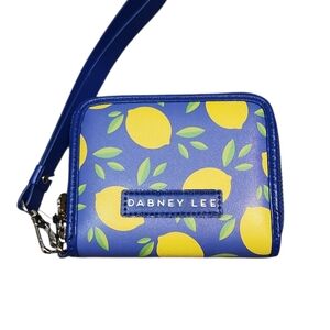 NWT Dabney Lee Blue Lemon Print Wallet